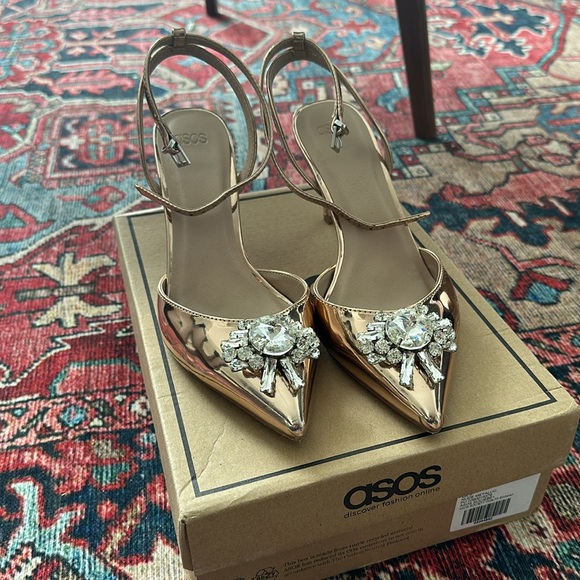 ASOS rose gold pumps w/crystals IN BOX - Picture 4 of 5